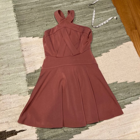 Topshop Cross Front Skater Dress Rose Mauve NWT! - Picture 5 of 11